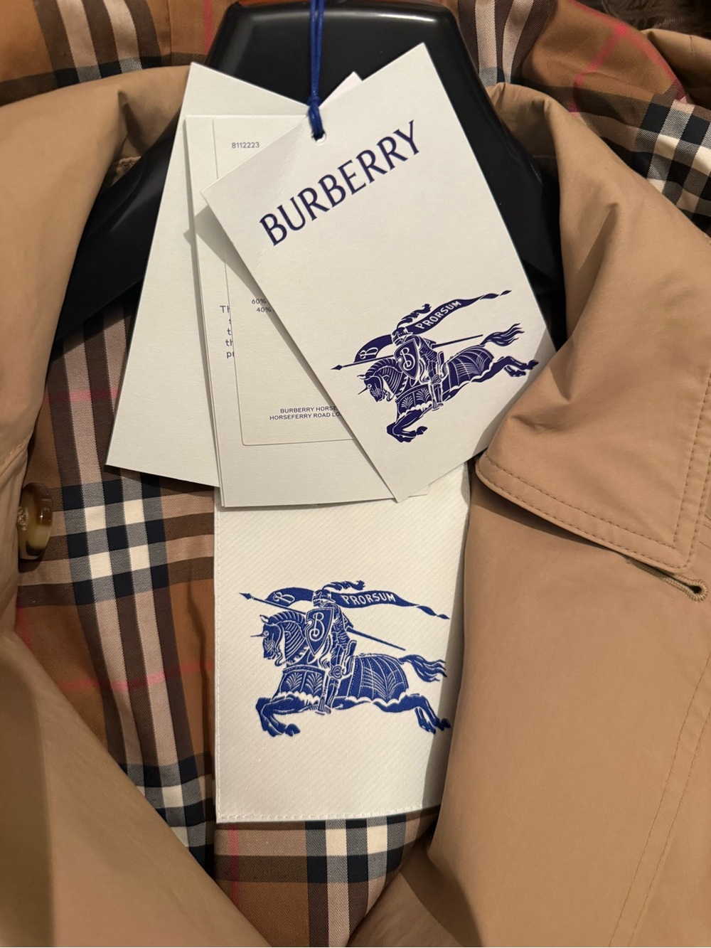 Burberry Double-Breasted Camel Trench Coat - Picture 3 of 12